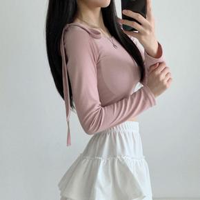 여자 발레코어룩 리본티 볼드숄더 탱크 티셔츠_2