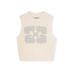 Graphic Wool Mix Vest_Egret_K2252