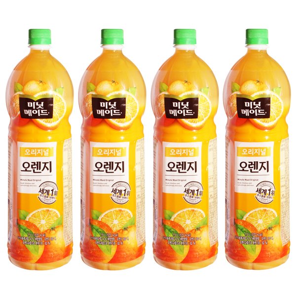 미닛메이드 오렌지 1.5L x 4펫 / 주스 과일쥬스 음료수 - SSG.COM