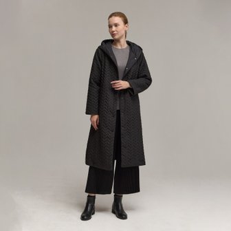 신세계라이브쇼핑 [플리츠미] 쉐브런 퀼팅 후드 코트_PDCTW125001