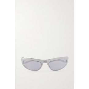 Mirrored D-frame Silver-tone Sunglasses 실버