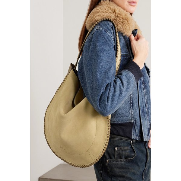 오스칸 브레이디드 가죽 트리밍 스웨이드 토트백 46376663162986512