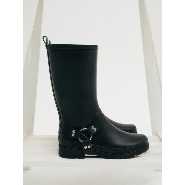 켈리 버클 레인부츠_블랙 / KELLY BUCKLED RAIN BOOTS_BLACK