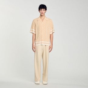 [SANDRO HOMME] 스퀘어 크로스 프린트 플로잉 셔츠 SH25S3MRH0665
