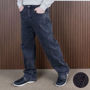 남자 흑청 세미루즈 청바지 하루 종일 편한 데일리핏 흑청/30~46 빅사이즈/겨울데님  남자 흑청 세미루즈