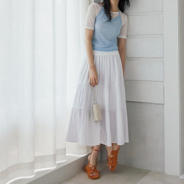 [시흥점] (SET-하의)레이스 프릴 티어드 롱스커트 AR2WS571