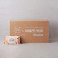 아기물티슈 피치 100매 20팩 캡형(52gsm)