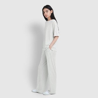 JAJU [SET] 여 소프트 5부 라운지 티셔츠, 라운지 팬츠_오프화이트 J205301002002