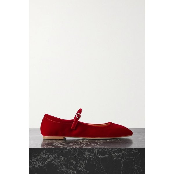 에이디 우마 벨벳 메리 제인 발레리나 플랫 레드 1647597314687930