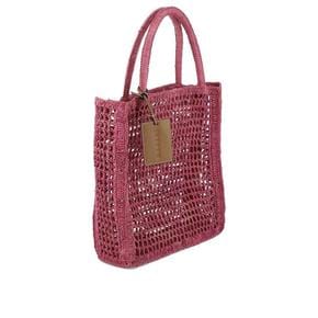 24SS 마네비 토트백 V 7 5 CHNATURAL RAFFIA AZALEA Fuchsia