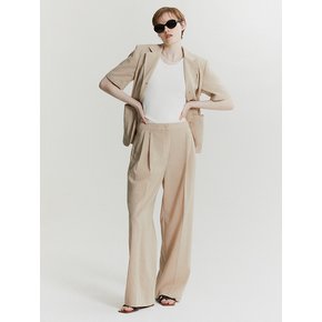 [Easy] Two Tuck Semi-wide Trousers _ 2color