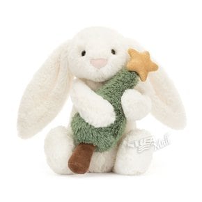 모마 젤리캣 애착인형 바쉬풀 버니 위드 트리 MOMA JELLYCAT HOLIDAY BASHFUL BUNNY WITH TREE P