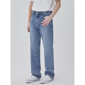 DENIM PAINTING STRAIGHT PANTS INDIGO