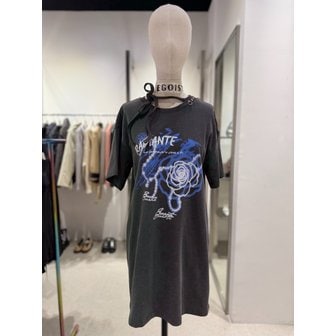 에고이스트 [여주점] 프린팅 포인트 끈 장식 반소매 티셔츠 ER2CH361