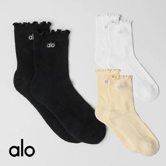  알로 요가 양말 레터스 엣지 프릴 삭스 중목 ALO LETTUCE EDGE SOCK