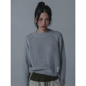 ALPACA SADDLE ROUND NECK KNIT_GRAY