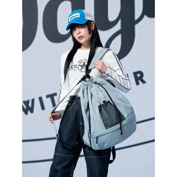 레이어 스트링 백팩 (그레이)