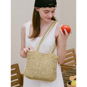 No.213 / Lily Metallic Crochet Big Shoulder Bag _ Gold