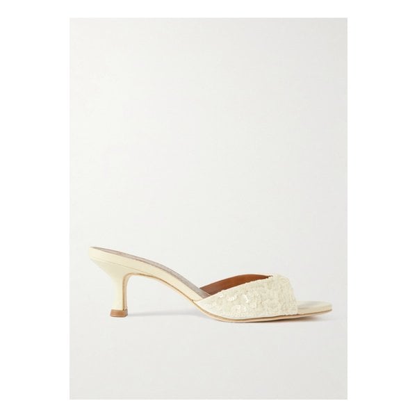 스타우드 브리짓 시퀸 가죽 뮬 크림 46376663162889594