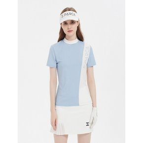 Blue Shell High-neck Short Sleeve Shirts