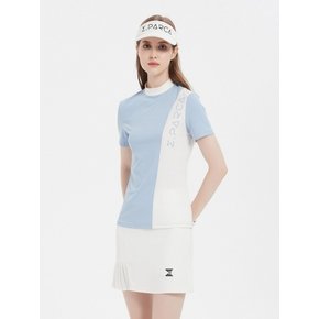 Blue Shell High-neck Short Sleeve Shirts