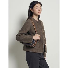 핸드메이드 금장단추 숏 재킷  카키 (BF5X30C10H)