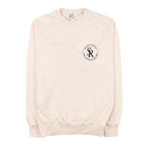 [라벨루쏘] [스포티앤리치] 공용 SR 로고 맨투맨 SR CREWNECK CREAM BLACK