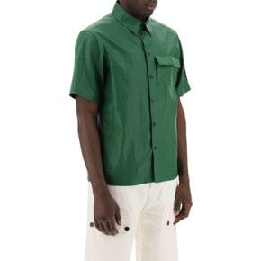 반팔 린넨 셔츠 short-sleeved linen shirt with coated 241400UCW000002-005FG 98217765