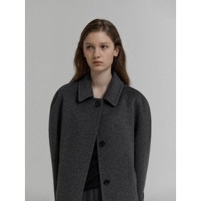 Cashmere balmacaan Coat (Charcoal)