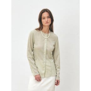 TFS PLEATS BUTTON BLOUSE_2COLORS