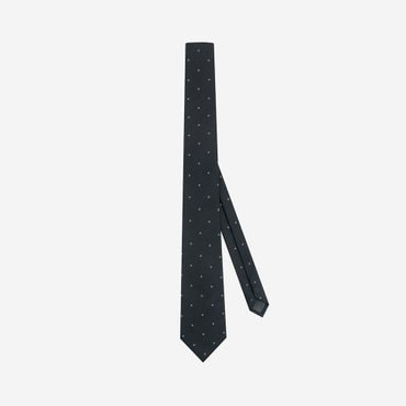 지오송지오 올오버 스퀘어 패턴 타이 블랙 ZH2TI267BK