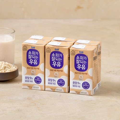 소화가 잘되는우유 미숫가루 멸균 (190ml*6입)