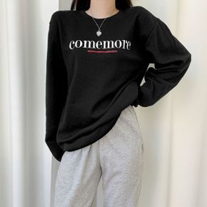 남녀공용 컴모어 특양면 맨투맨 레터링 긴팔 티셔츠_P329605603