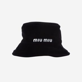 (W) 미우 미우 벨벳 버킷햇 블랙 화이트 (W) Miu Miu Velvet Bucket Hat Black White 270271