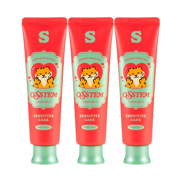 오스템 S 시린이케어 치약 잇몸치약 120g 3개입