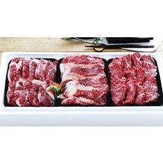 [냉장][안동안심한우] 한우구이 선물세트 1호 1.2kg (1등급/꽃등심600g+치마업진살300g+갈비살300g)