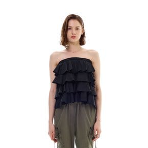 VIVA FRILL TOP SKIRT / BLACK