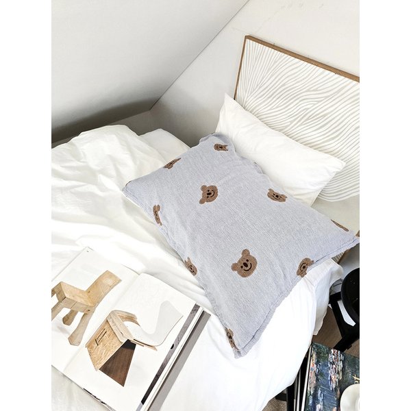 테디베어 아트 거즈코튼 베개 수건