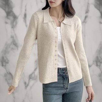 신세계라이브쇼핑 [옷자락] 여성 잔골지 카라 니트 버튼 기본 가을 긴팔 가디건
