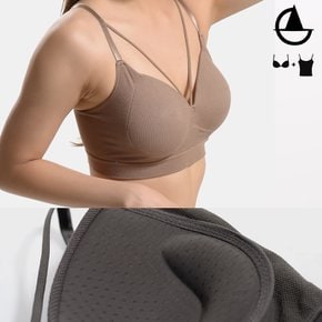 요가복상의 하트넥 스포츠 브라탑 스트링 캡나시 필라테스