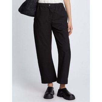  프로엔자슐러 PROENZA SCHOULER SOLID COTTON LINEN EASY PANT BLACK NEPSM6PT109-BK 1017752