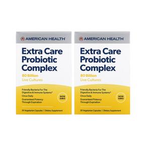 [해외직구] 아메리칸헬스 엑스트라 케어 컴플렉스 800억 유산균 30베지캡슐 2팩 American Health American Health Extra Care Probiotic Complex