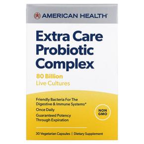 [해외직구] 아메리칸헬스 엑스트라 케어 컴플렉스 800억 유산균 30베지캡슐 2팩 American Health American Health Extra Care Probiotic Complex