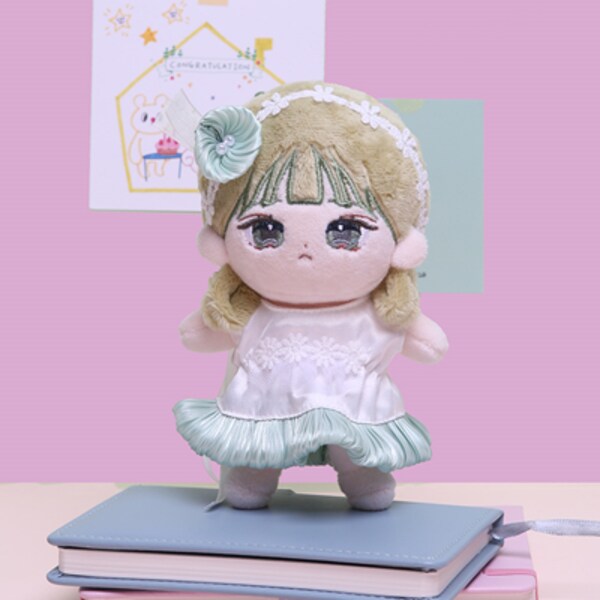 확대된 대표 아이돌룩 실키민트드레스SET 15cm 아이돌 인형옷