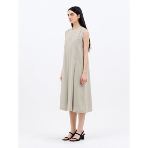 front pleats dress_light khaki