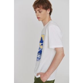 남성 (M) TIMEL - Surf print teeshirt_WHITE_LPTA0TS41M