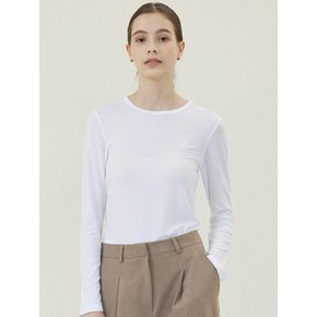 Slim Tencel Span Long Sleeve T-Shirts [OFF WHITE]