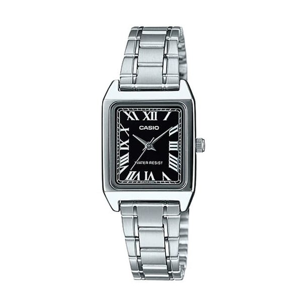 카시오 LTP-V007D-1B 여성 스퀘어 아날로그 메탈 손목 시계