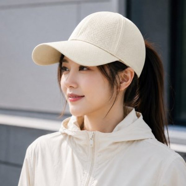 확대된 대표 여자 여름 데일리 메쉬 롱챙 조절밴드 모자