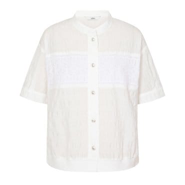 더레노마 레이스장식 밑단시보리 블라우스(R2F21WBL100)